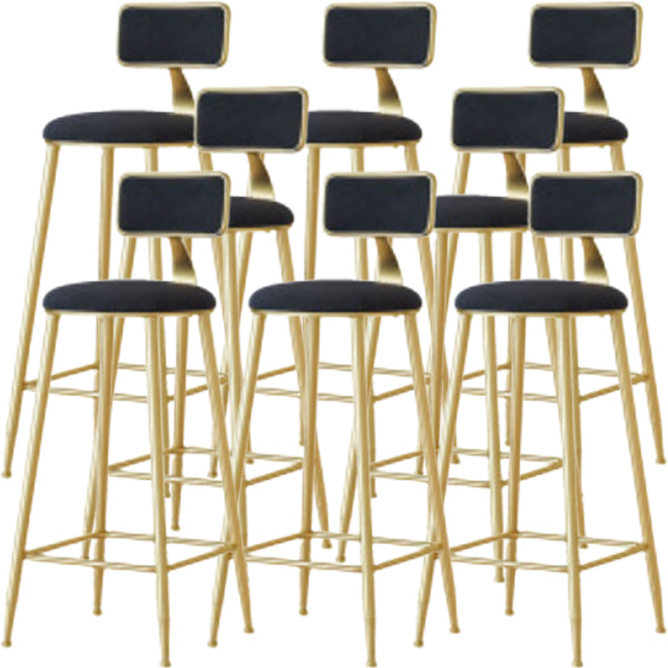 Glam Low Back Counter Stool Round Upholstered Counter Height Stool for Shop