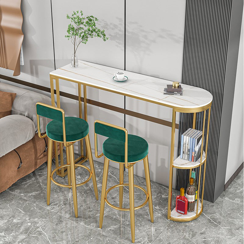 Modern 1/2/3 Pieces Bar Table Set Stone Counter Table with High Stools