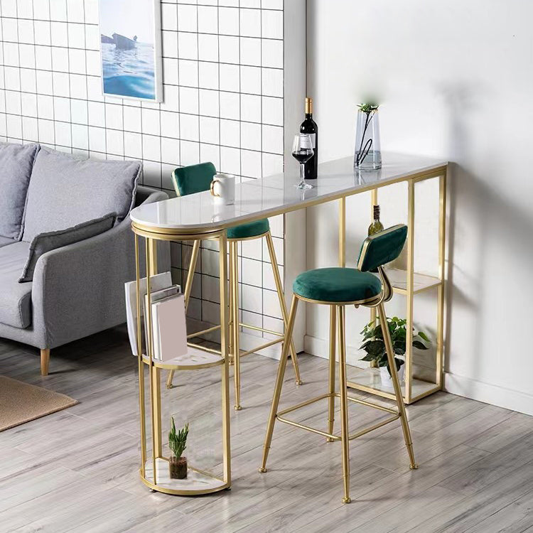 Modern 1/2/3 Pieces Bar Table Set Stone Counter Table with High Stools