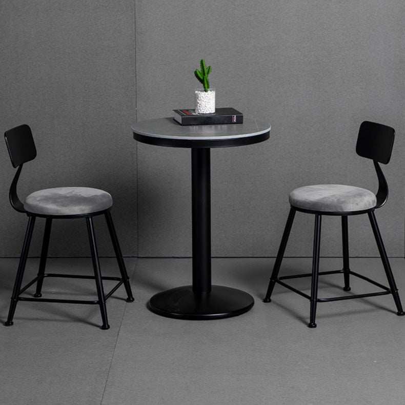 Industrial Style Gray Stone Top Bar Table Set 1/2/3 Pieces Counter Table with High Stools