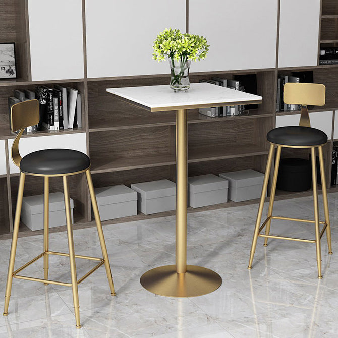 Modern Marble Counter Height Set 1/2/3/5 Pieces Shop Fixed Table Bar Set