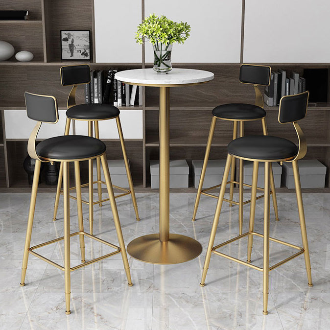 Modern Marble Counter Height Set 1/2/3/5 Pieces Shop Fixed Table Bar Set