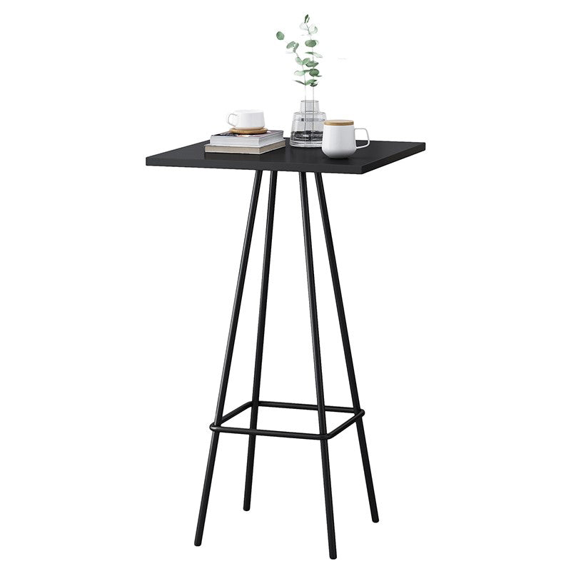 Modern 1/3/4 Pieces Bar Table Set Square Iron Counter Table with High Stools for Kitchen