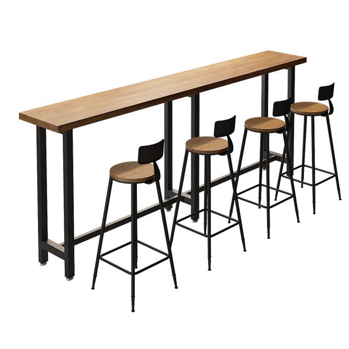 Modern 1/7 Pieces Bar Table Set Rectangle Pine Wood Counter Table for Milk Tea Shop