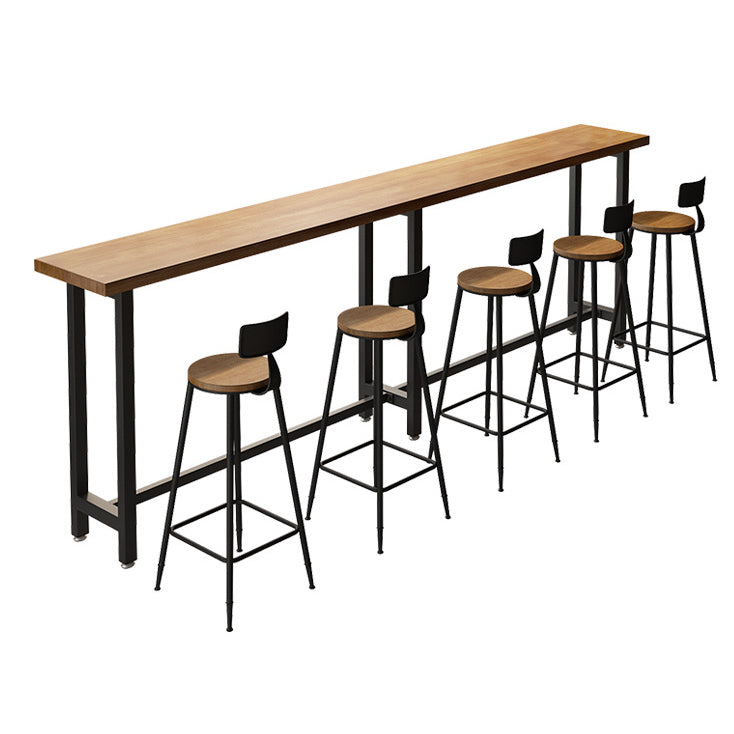 Modern 1/7 Pieces Bar Table Set Rectangle Pine Wood Counter Table for Milk Tea Shop