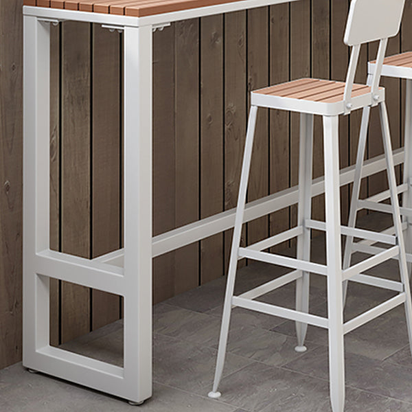 Rectangle Footrest Pub Dining Set 1/4/5 Pieces Outdoor Industrial Bar Pub Table Set