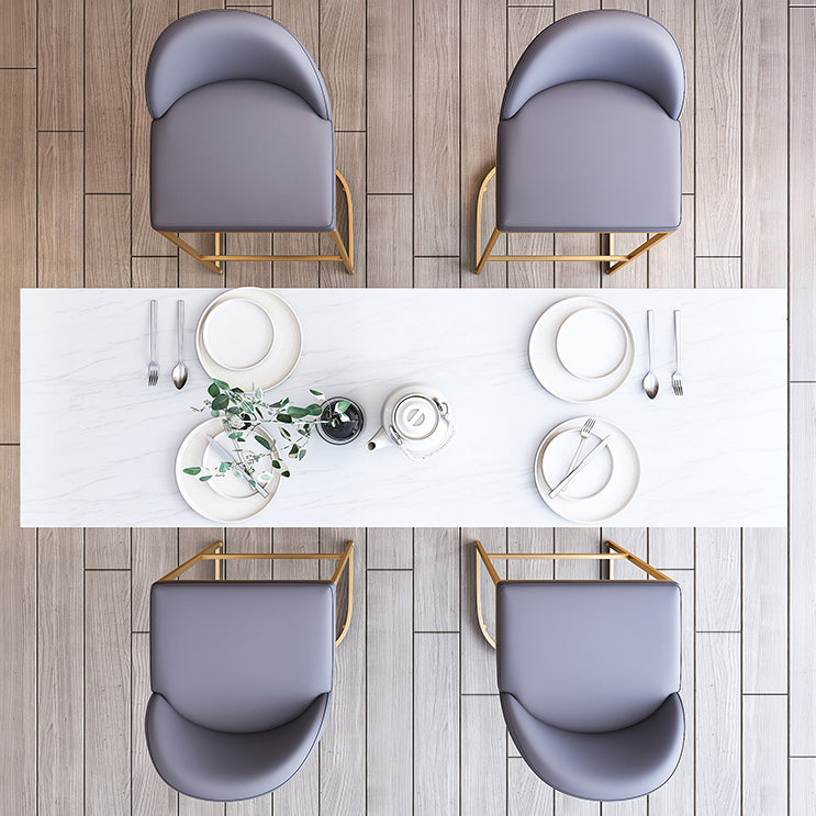 Rectangle Indoor Counter Set 1/3/5/7 Pieces White Stone Top Pub Dining Set