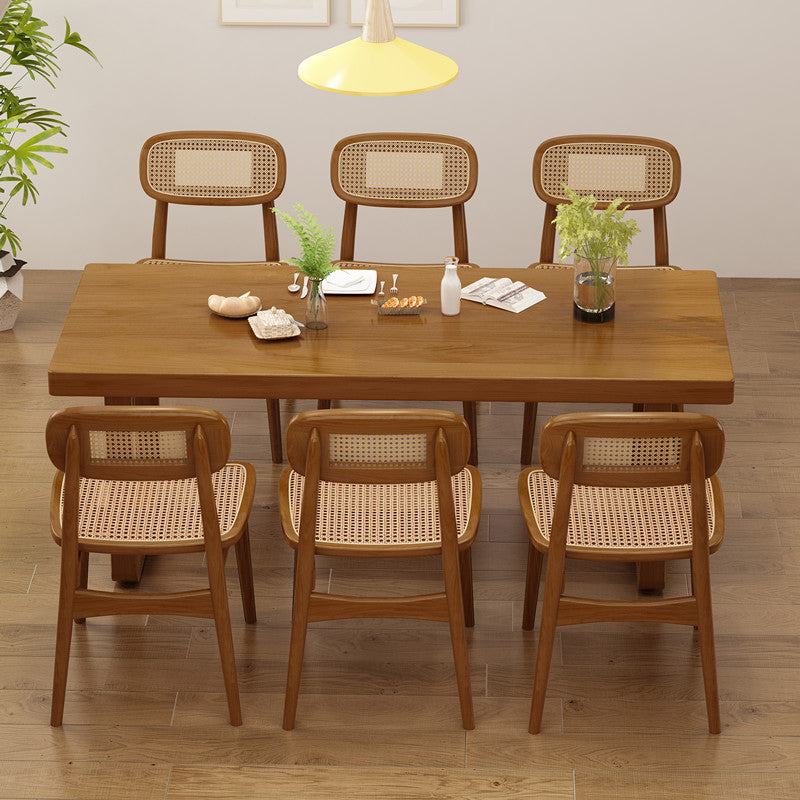 Modern 1/4/5/7 Pieces Dining Set Rectangle Pine Wood Dining Table for Kitchen