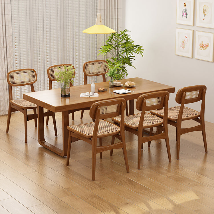 Modern 1/4/5/7 Pieces Dining Set Rectangle Pine Wood Dining Table for Kitchen