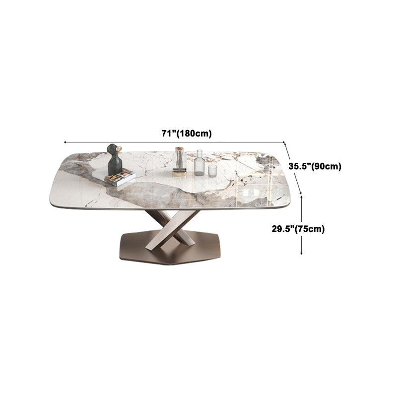 Modern Metal Dining Set 1/2/5/7 Pieces Rectangle Dining Table Set