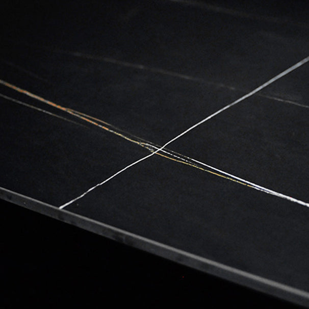 Modern Black Base Dining Set 1/4/5/7 Pieces Stone Top Indoor Dinette Set