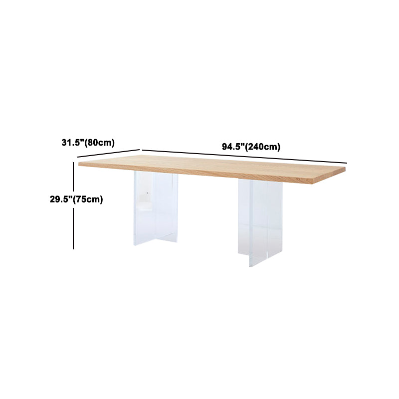 Modern 1/5 Pieces Dining Set Rectangle Pine Wood Dining Table for Kitchen Living Room