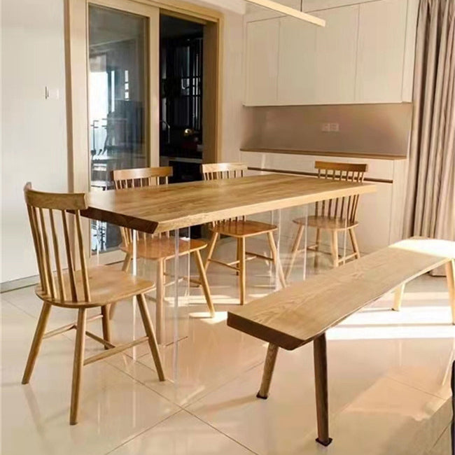 Modern Brown in Wood Counter Table Specialty Dining Table for Kitchen
