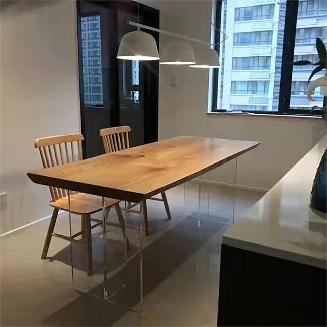 Modern Brown in Wood Counter Table Specialty Dining Table for Kitchen