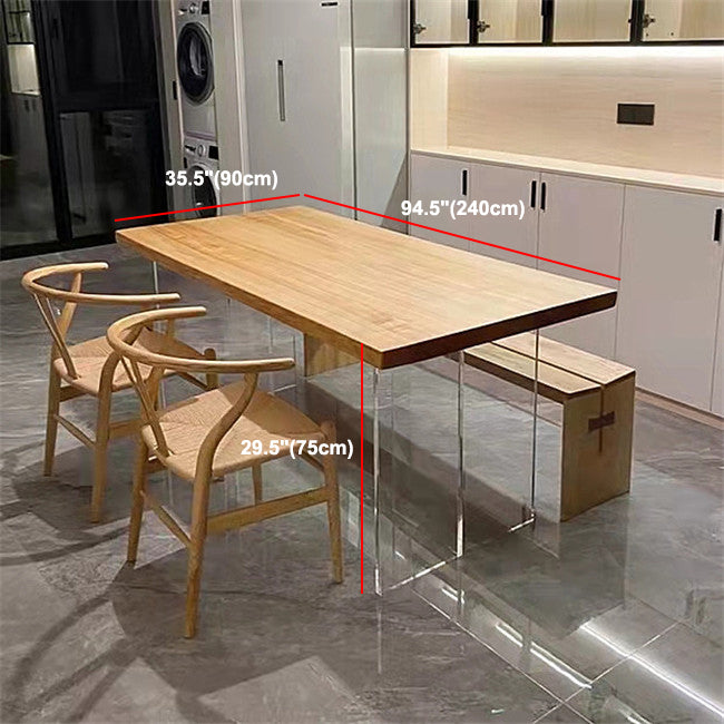 Modern Brown in Wood Counter Table Specialty Dining Table for Kitchen