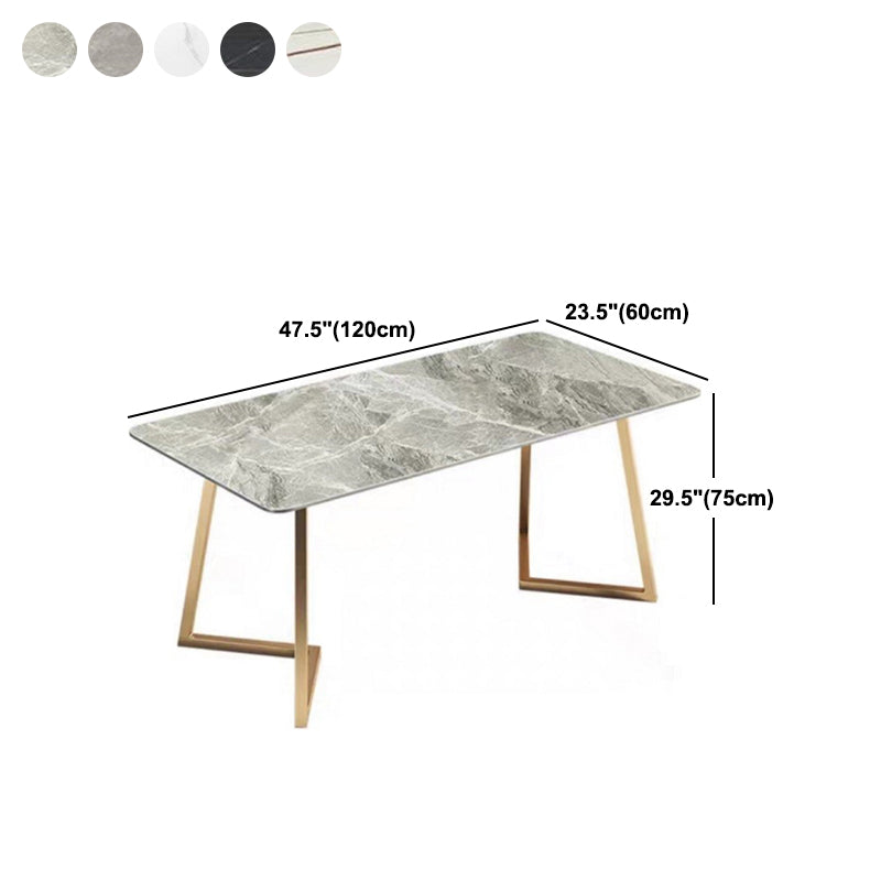 Metal Traditional Luxury Rectangle Dining Table with Sled Sintered Stone Table for Home