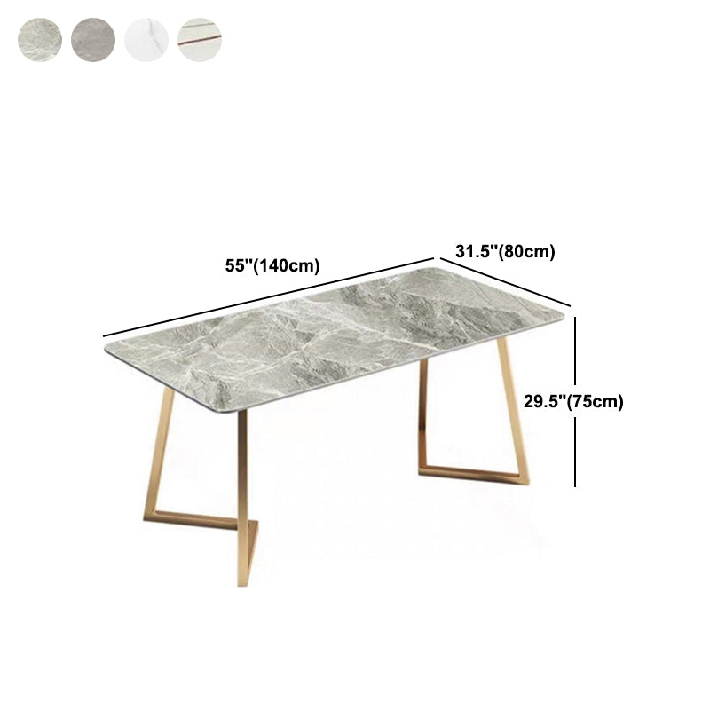 Metal Traditional Luxury Rectangle Dining Table with Sled Sintered Stone Table for Home