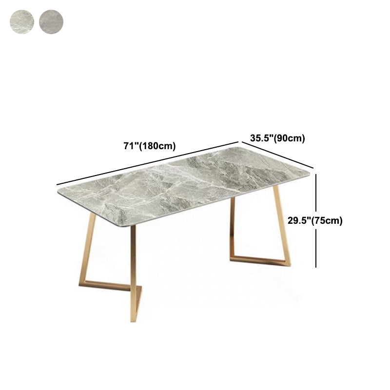 Metal Traditional Luxury Rectangle Dining Table with Sled Sintered Stone Table for Home