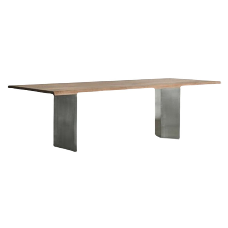 Rectangle Dining Room Table Luxury Solid Wood Double Pedestal Kitchen Table