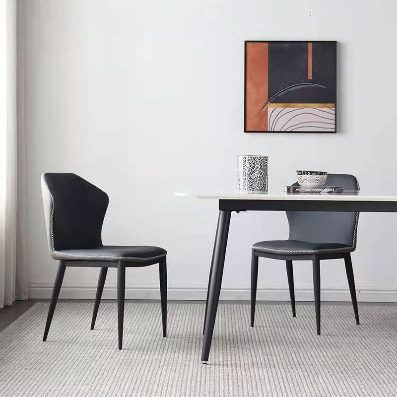 Rectangle 4 Legs Dining Table Industrial Sintered Stone Kitchen Table