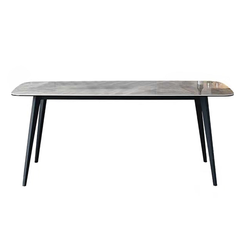 Rectangle 4 Legs Dining Table Industrial Sintered Stone Kitchen Table