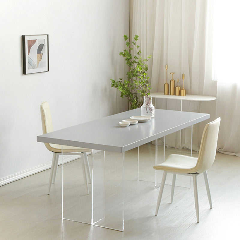 Wood Top Dining Table Double Pedestal Table for Home Kitchen Dinner