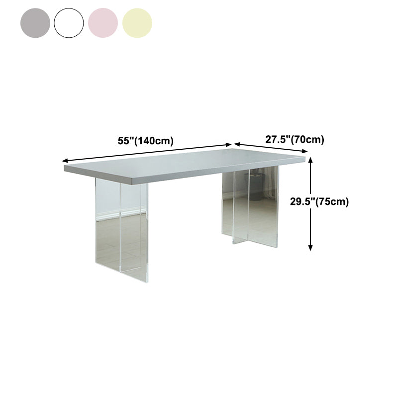 Wood Top Dining Table Double Pedestal Table for Home Kitchen Dinner