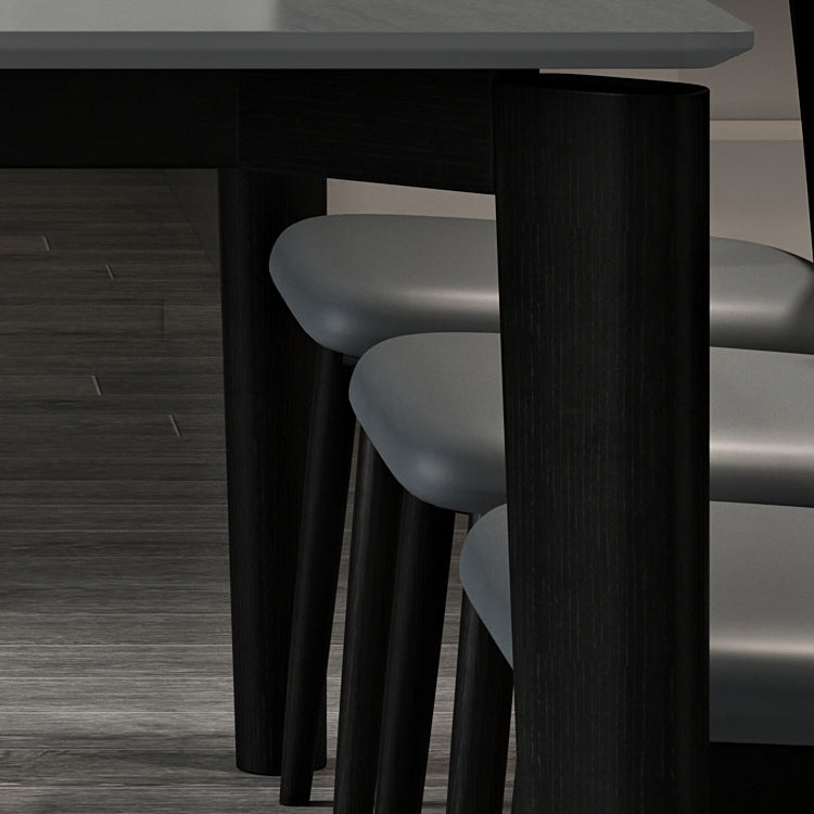 Mid-Century Modern Dining Table Rectangle Stone Dining Table with 4 Legs