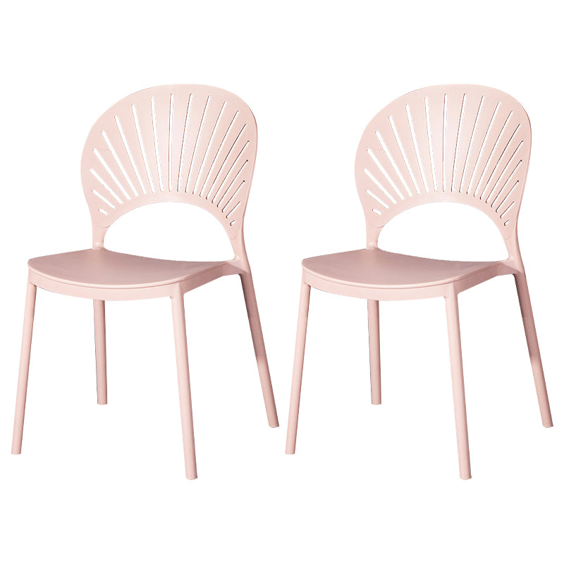 Modern Plastic Chair Open Back Dining Side Furniture in Matte Finish