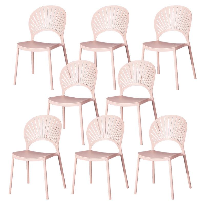 Modern Plastic Chair Open Back Dining Side Furniture in Matte Finish