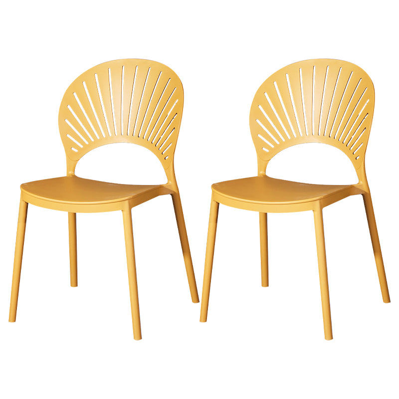Modern Plastic Chair Open Back Dining Side Furniture in Matte Finish