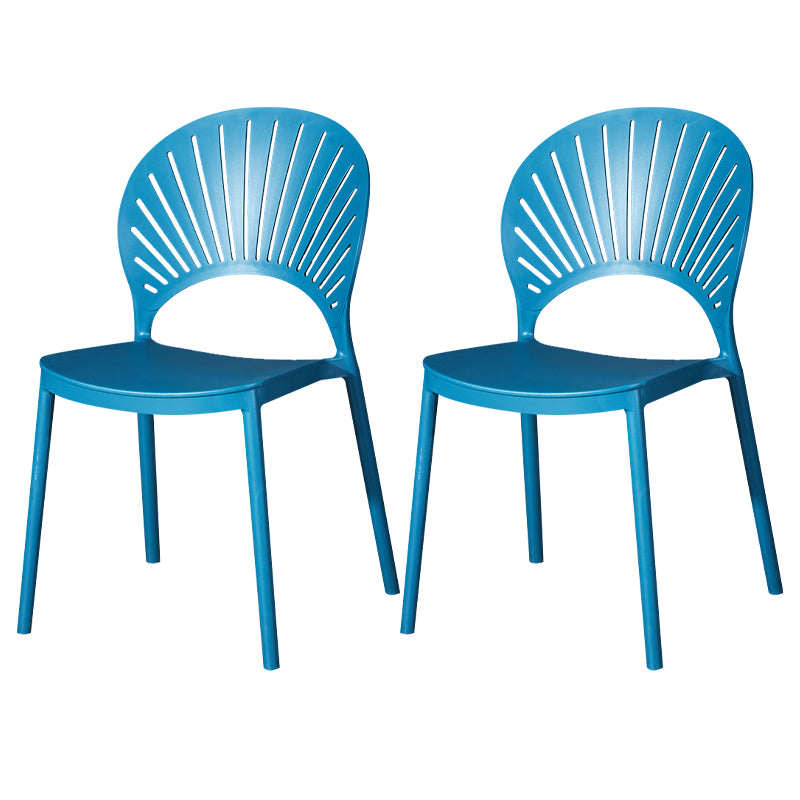 Modern Plastic Chair Open Back Dining Side Furniture in Matte Finish