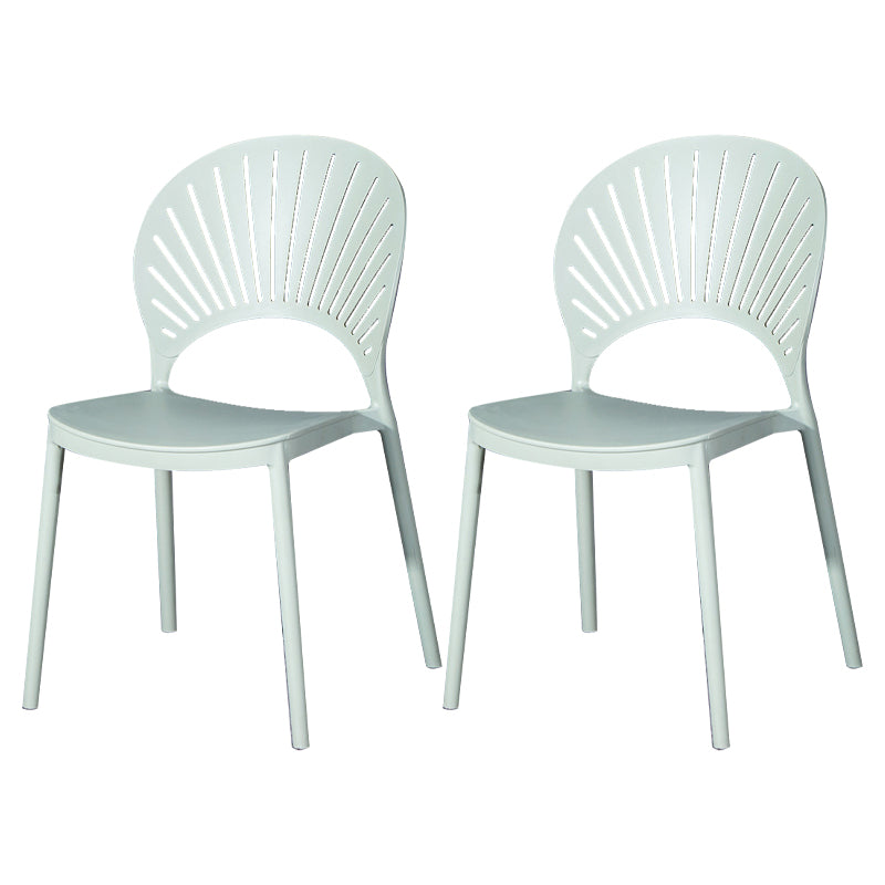 Modern Plastic Chair Open Back Dining Side Furniture in Matte Finish