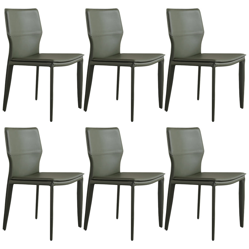 Contemporary Style Dining Chairs Armless Chairs with Metal Legs for Home