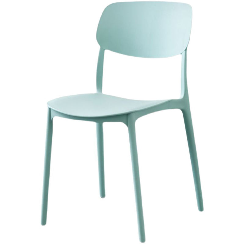 Scandinavian Stackable Armless Dining Chairs Plastic Open Back Dining Side Chair
