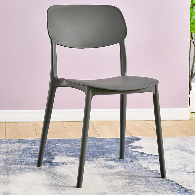 Scandinavian Stackable Armless Dining Chairs Plastic Open Back Dining Side Chair