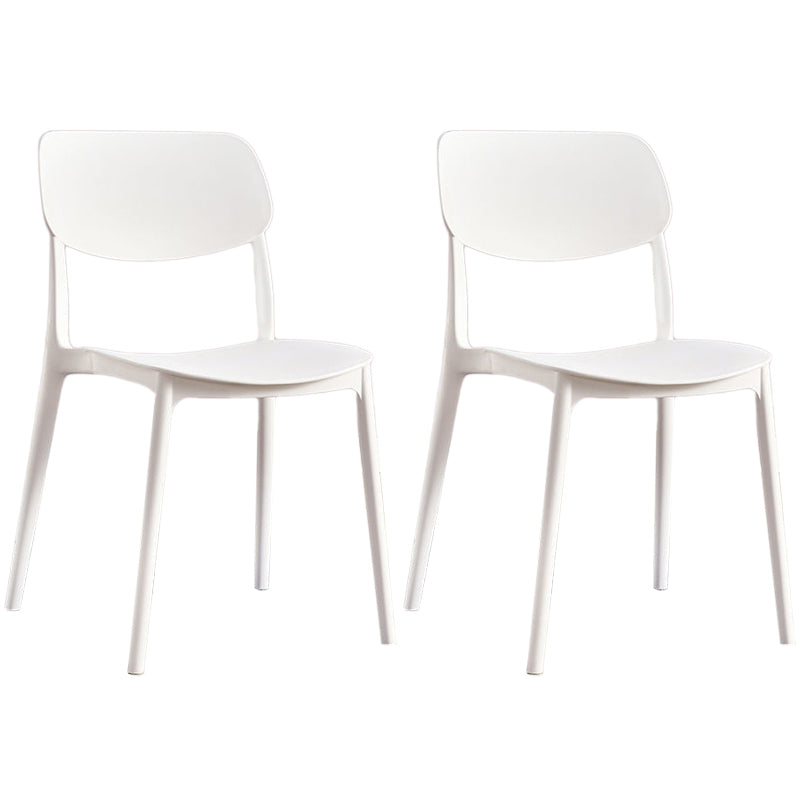 Scandinavian Stackable Armless Dining Chairs Plastic Open Back Dining Side Chair