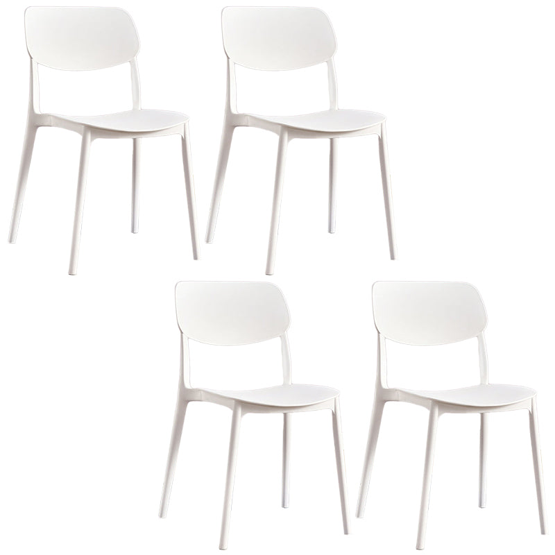 Scandinavian Stackable Armless Dining Chairs Plastic Open Back Dining Side Chair