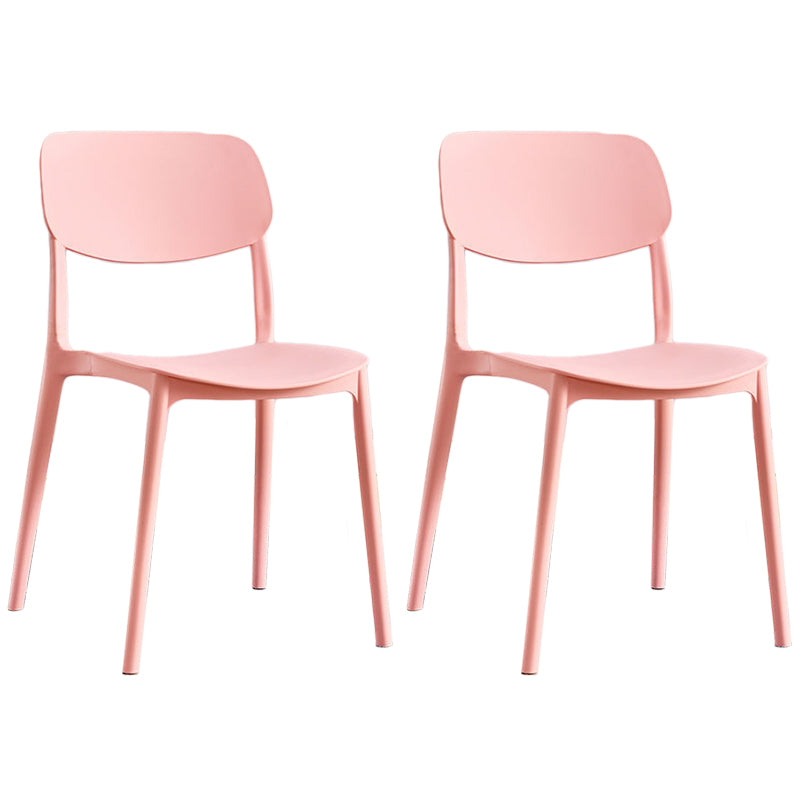 Scandinavian Stackable Armless Dining Chairs Plastic Open Back Dining Side Chair