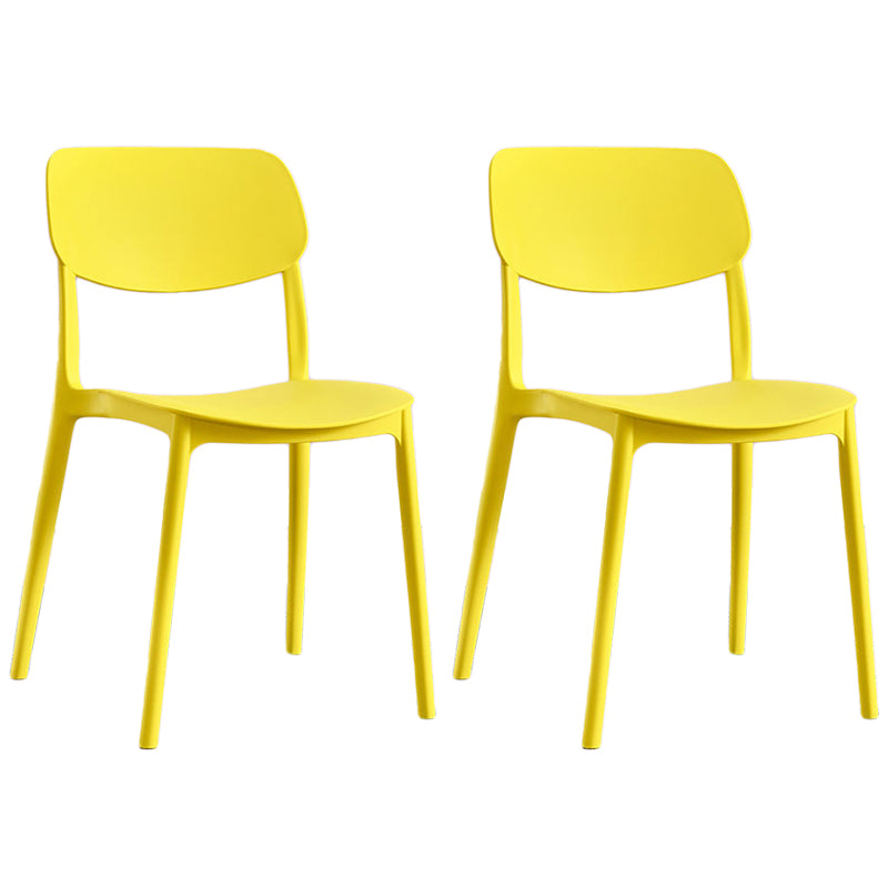 Scandinavian Stackable Armless Dining Chairs Plastic Open Back Dining Side Chair