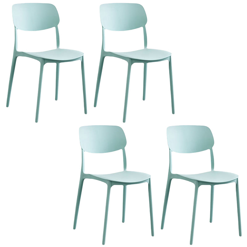 Scandinavian Stackable Armless Dining Chairs Plastic Open Back Dining Side Chair