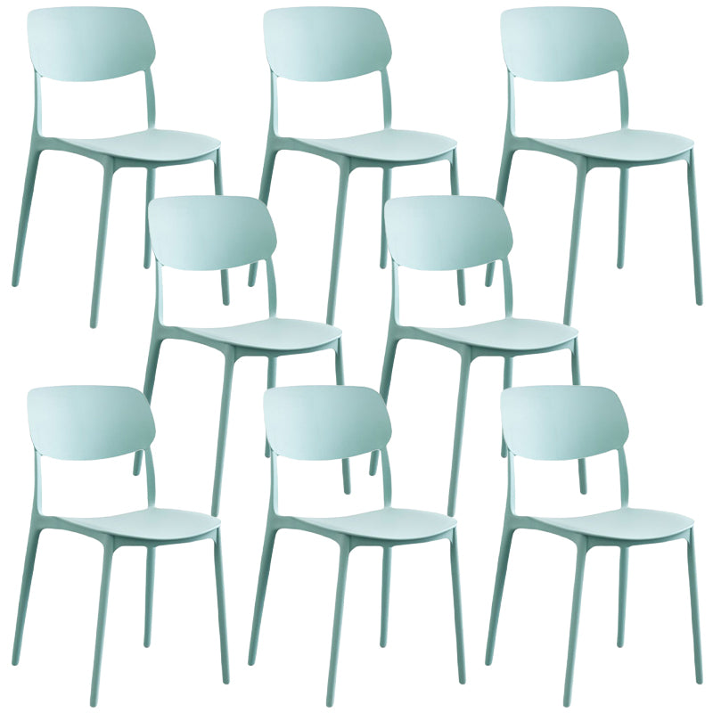 Scandinavian Stackable Armless Dining Chairs Plastic Open Back Dining Side Chair