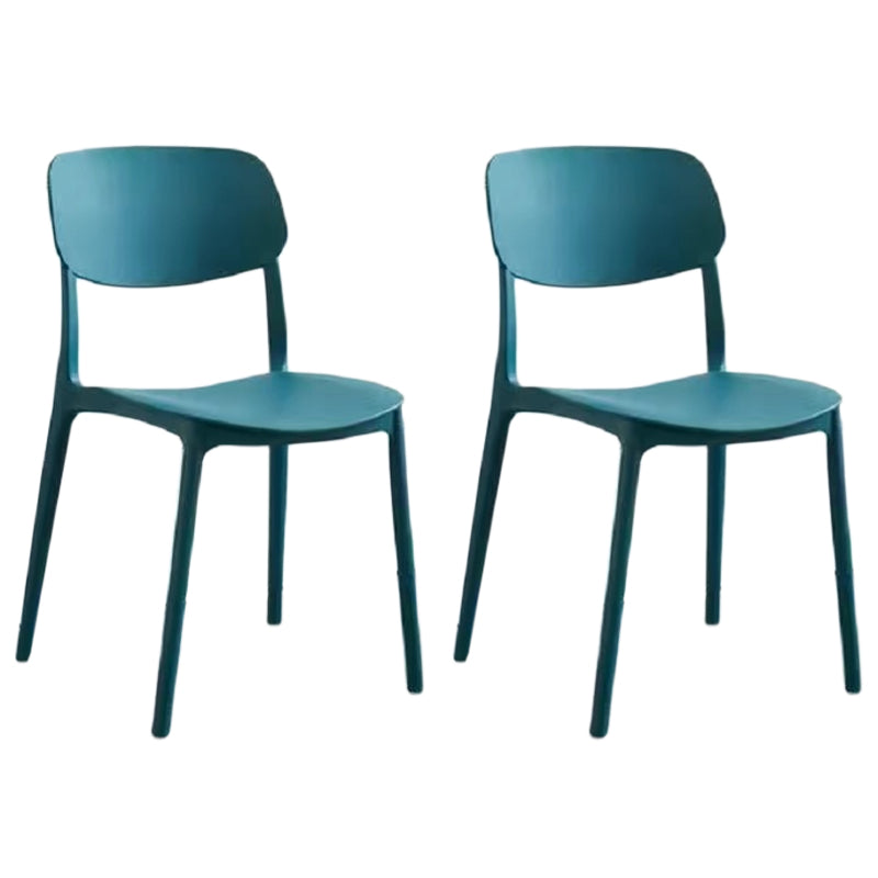Scandinavian Stackable Armless Dining Chairs Plastic Open Back Dining Side Chair