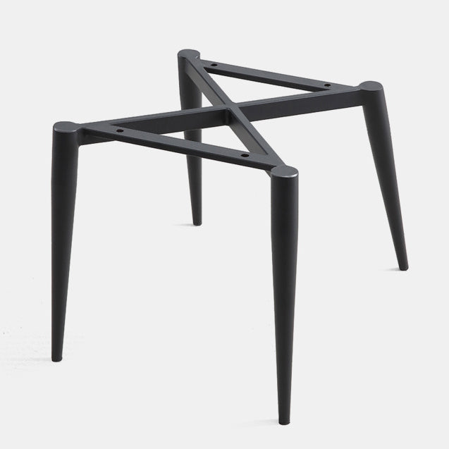 Modern Faux Leather Dining Chairs Black Metal Legs Armless Dining Accent Chair