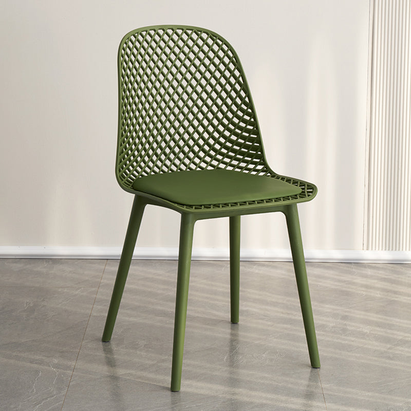 Contemporary Style Dining Chairs Armless Chairs with Plastic Legs for Home