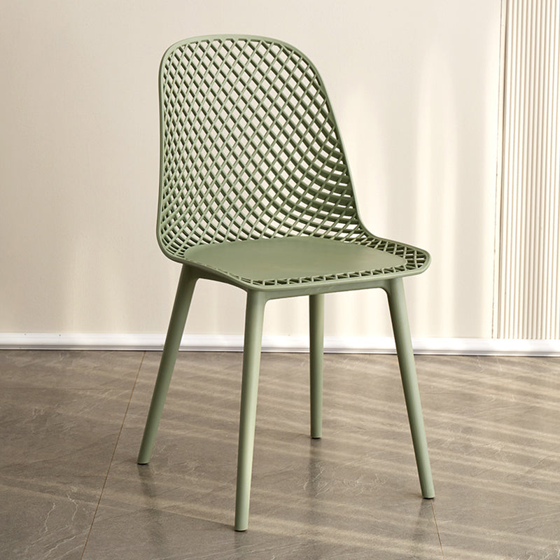 Contemporary Style Dining Chairs Armless Chairs with Plastic Legs for Home