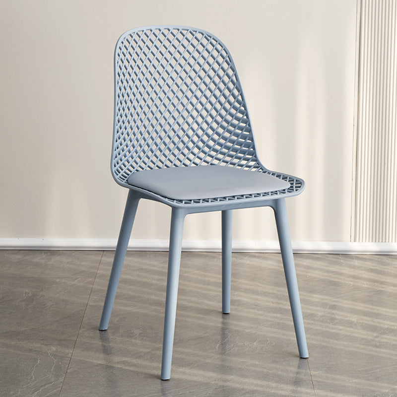 Contemporary Style Dining Chairs Armless Chairs with Plastic Legs for Home