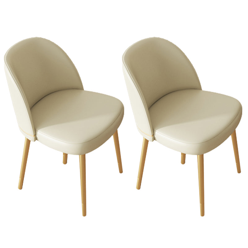Glam Armless Dining Chairs Faux Leather Home Dining Side Chair