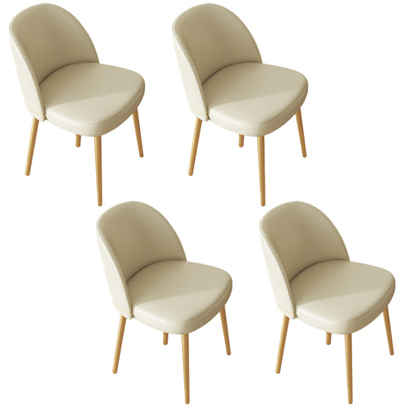 Glam Armless Dining Chairs Faux Leather Home Dining Side Chair