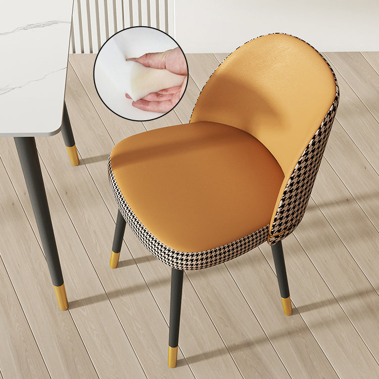 Glam Armless Dining Chairs Faux Leather Home Dining Side Chair